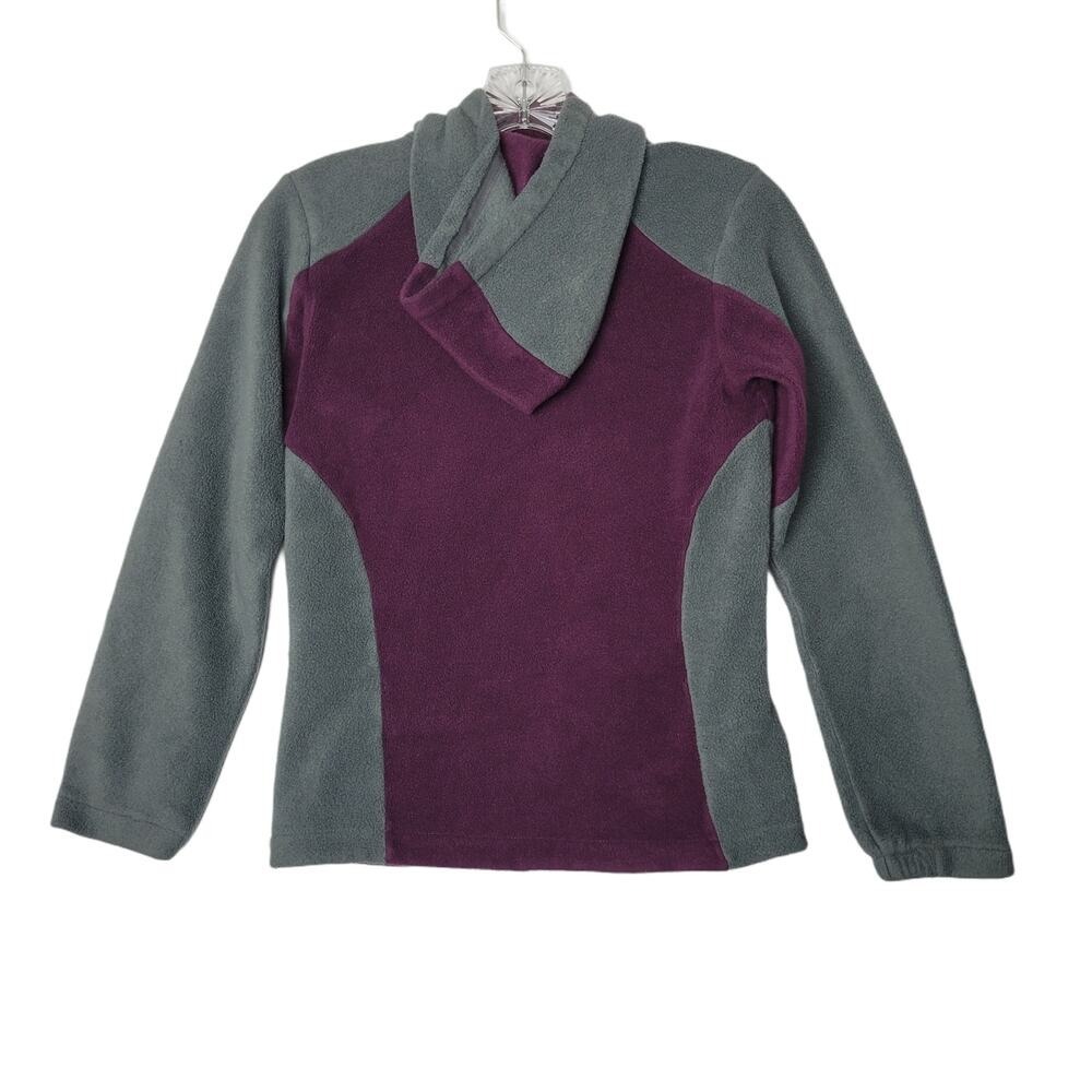 Columbia Women's Fleece Jacket Purple Gray Full Zip Hooded Casual Outdoor Size S - Picture 2 of 5